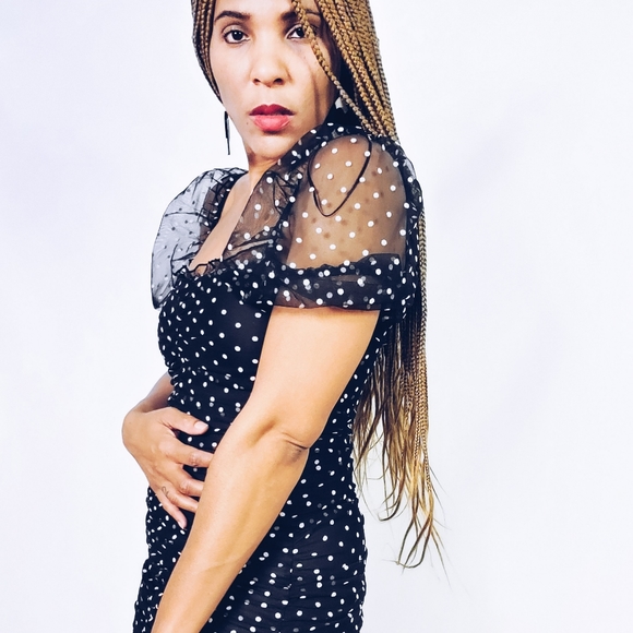 Polka Dot Mini Dress - Picture 1 of 4